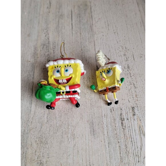 Spongebob santa claus burger snowflake ornament Xmas set - Picture 1 of 6